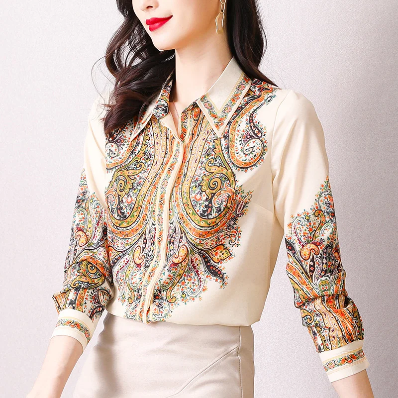 FANIECES 한국후후후후옷 옷 свободные модные роскошные женские рубашки с принтом блузки
