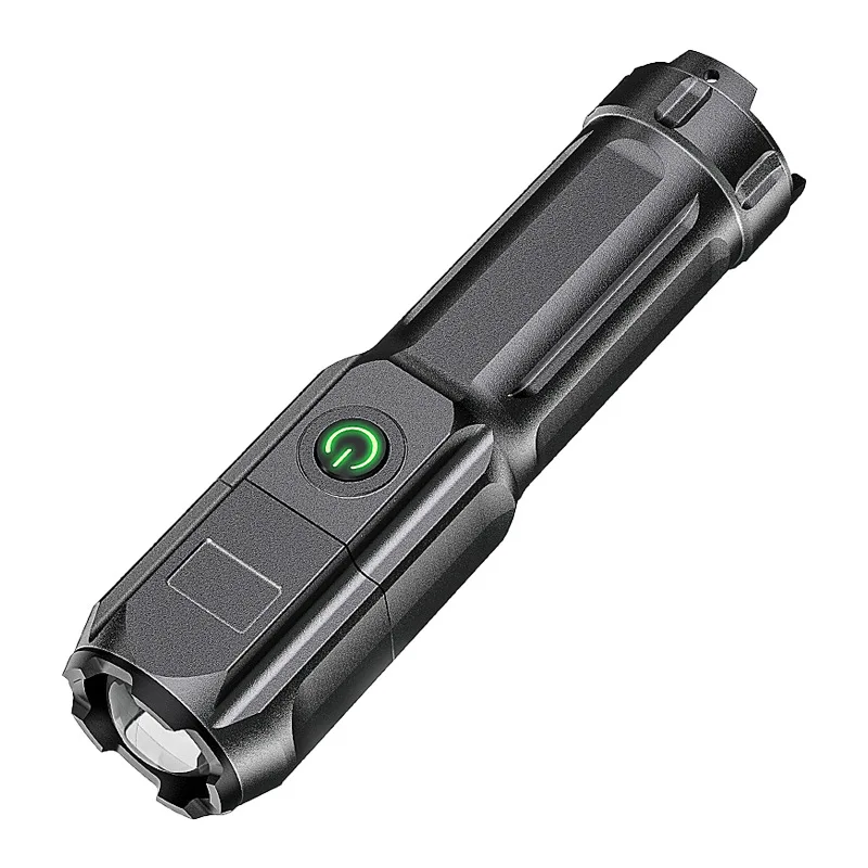 

Flashlight Telescopic Zoom Strong Light Flashlight USB Rechargeable Portable Spotlight Long-Range Flood Outdoor Lighting Lamp