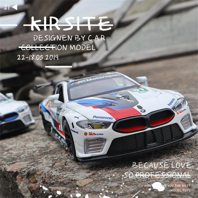 

Модель гоночного автомобиля 1:32 BMWS M8 M4 GTE Le из сплава, модель литая металлическая имитация игрушечного автомобиля, Коллекционная модель авто...