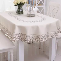 tablecloth oval 175cm pastoral floral jacquard waterproof table cover simple farmhouse white table cloth for dining table home
