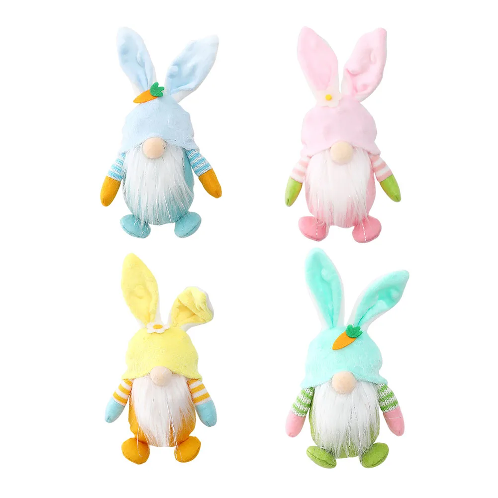 

Easter Bunny Gnomes Goblin Dwarf Doll Rabbit Ear Cute Desktop Table Ornaments Kids Party Pendant for Home Decoration Gift