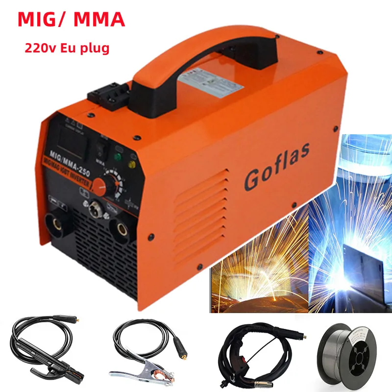 Mig Welder Semi-Automatic Non Gas Welding Machine Arc 220V EU Plug 2 in 1 MMA/ MIG For Gasless Iron Soldering Tool |