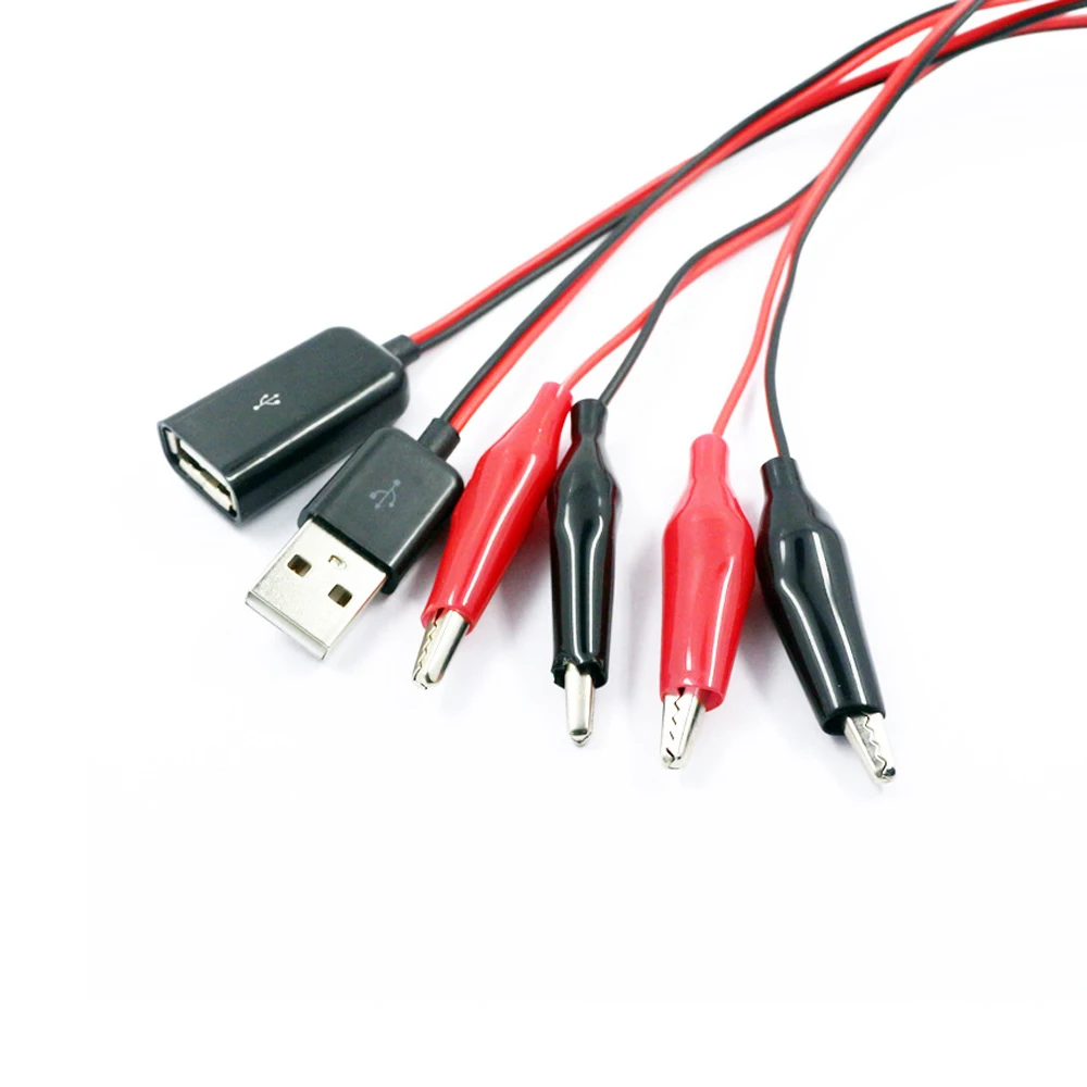 10 шт. тестовые зажимы типа крокодил к USB разъему папа адаптер питания провод 60 см |