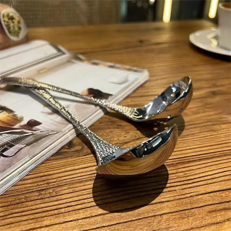 Ложка для супа из нержавеющей стали утолщенная ложка большой емкости серебряная