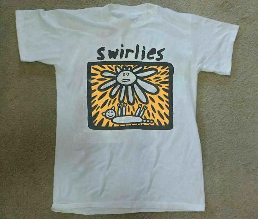 Vtg Swirlies Band For Fans Тяжелая хлопковая белая футболка S-5XL для мужчин TD655