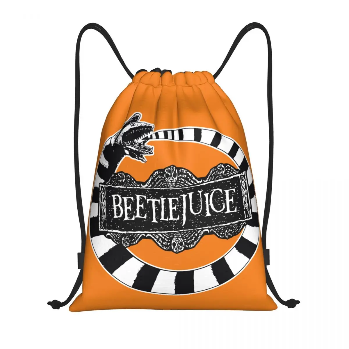 

Beetlejuice Beetle Worm Drawstring Backpack Women Men Gym Sport Sackpack Foldable Tim Burton Horror Movie Training Bag Sack