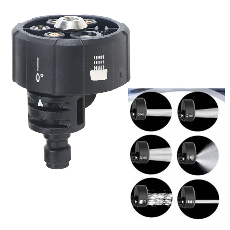 

Plastic 6 in 1 Adjustable Nozzle for 1/4inch High Pressure Cordless Washer Cleaner Water Gun Parts Hose Nozzle