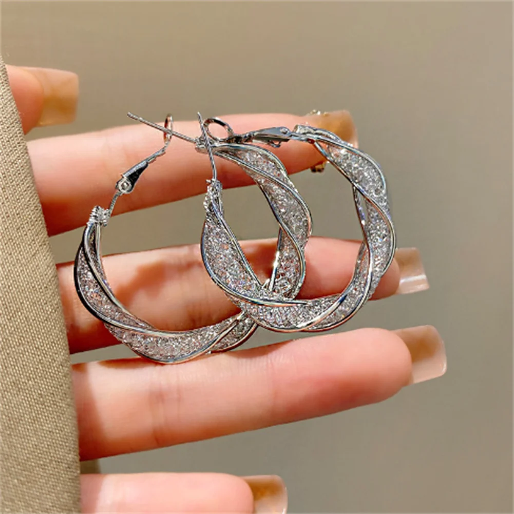 

Minimalist Thick Twisted Metal Hoop Earrings For Women Designe Temperament Girls French Daily Hoop Statement Jewelry Temperament