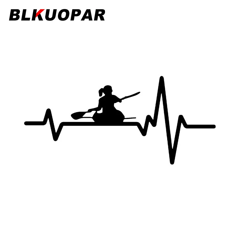 

BLKUOPAR Heartbeat Line Kayak Girl Paddle Car Stickers Scratch-Proof Graphics Sunscreen Decal Motorcycle Windshield Car Styling