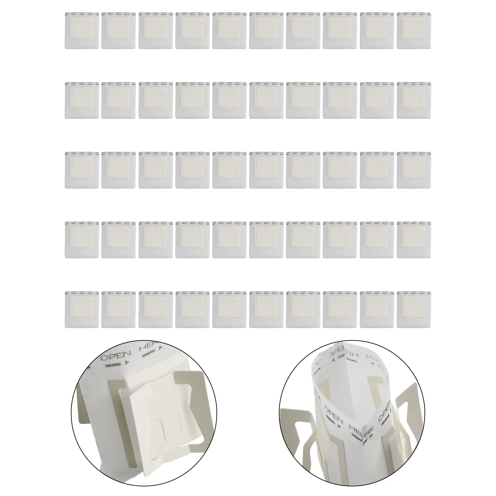 50 шт. подвесной фильтр-мешок для ушей 74x90 мм одноразовый фильтр офиса дома на