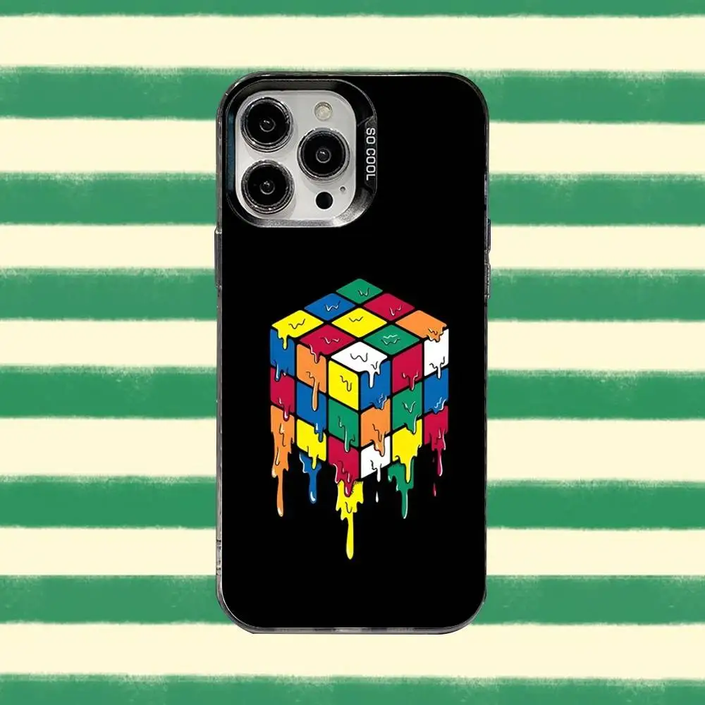 R-Rubiks Cube Phone Case For iPhone 16,15,14,13,12,11,8,7,Pro,Max,Plus,Mini,XS,SE Anti Fall Black Matte Hard (art.: 3920cf99ca8ab) - 3920cf99ca8ab