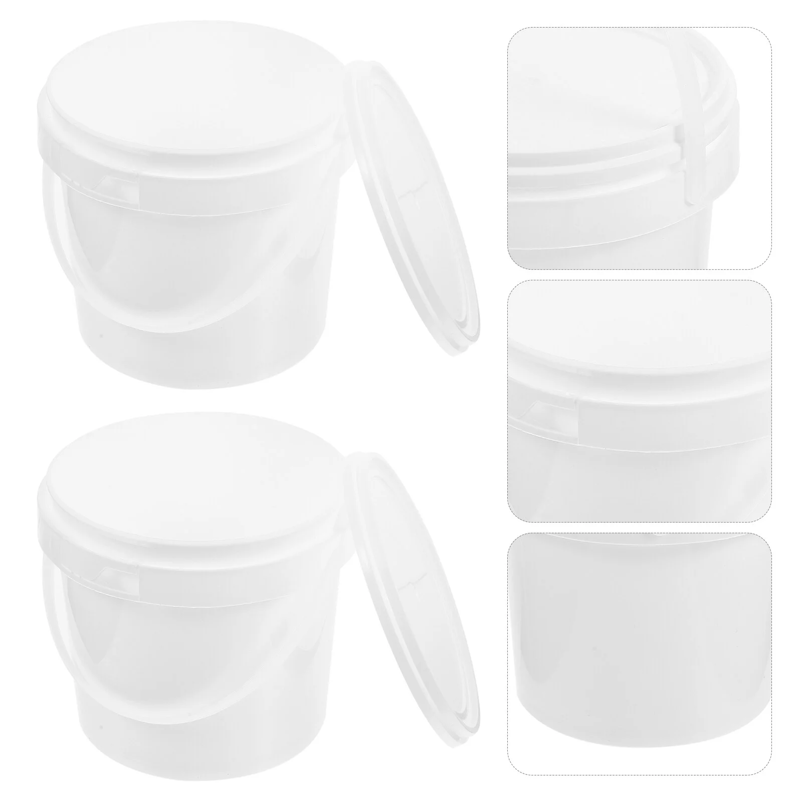 

2 Pcs Storage Bucket Plastic Handle Water Container Ice Cream Tub Handbag Toys Containers Round Pp Child Lid