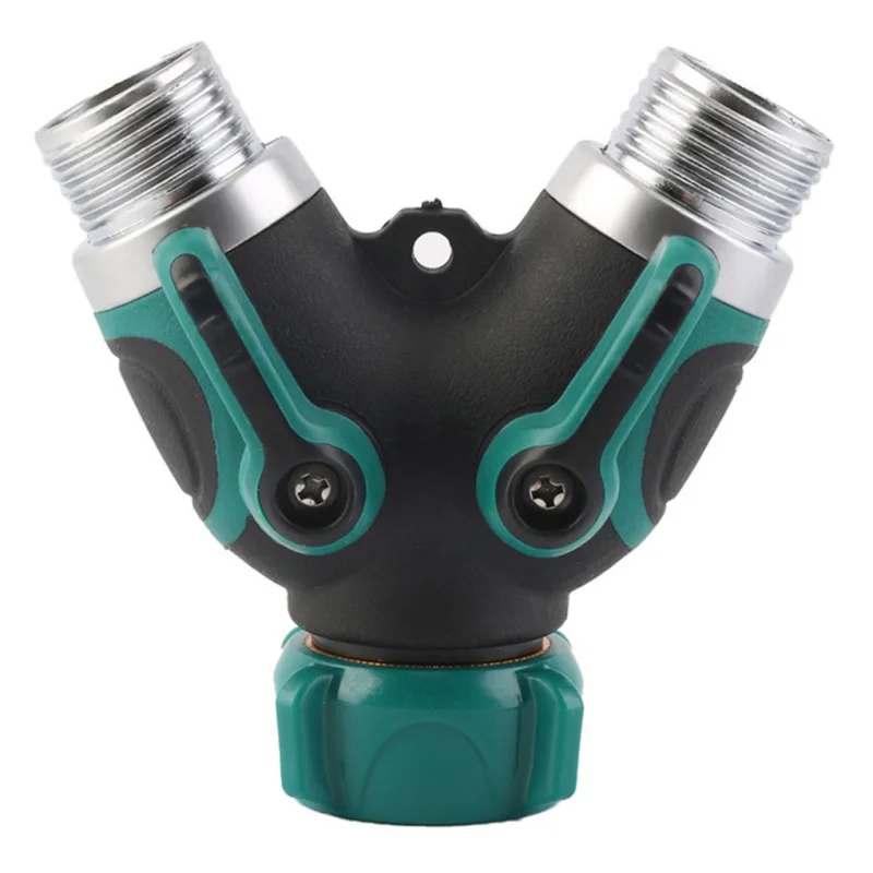 

Garden Hose Tap Water Splitter Y-Type 2 Way Pipe Connector Plastic Metal Water Valve Splitter Watering Adjustable Switch 1pcs