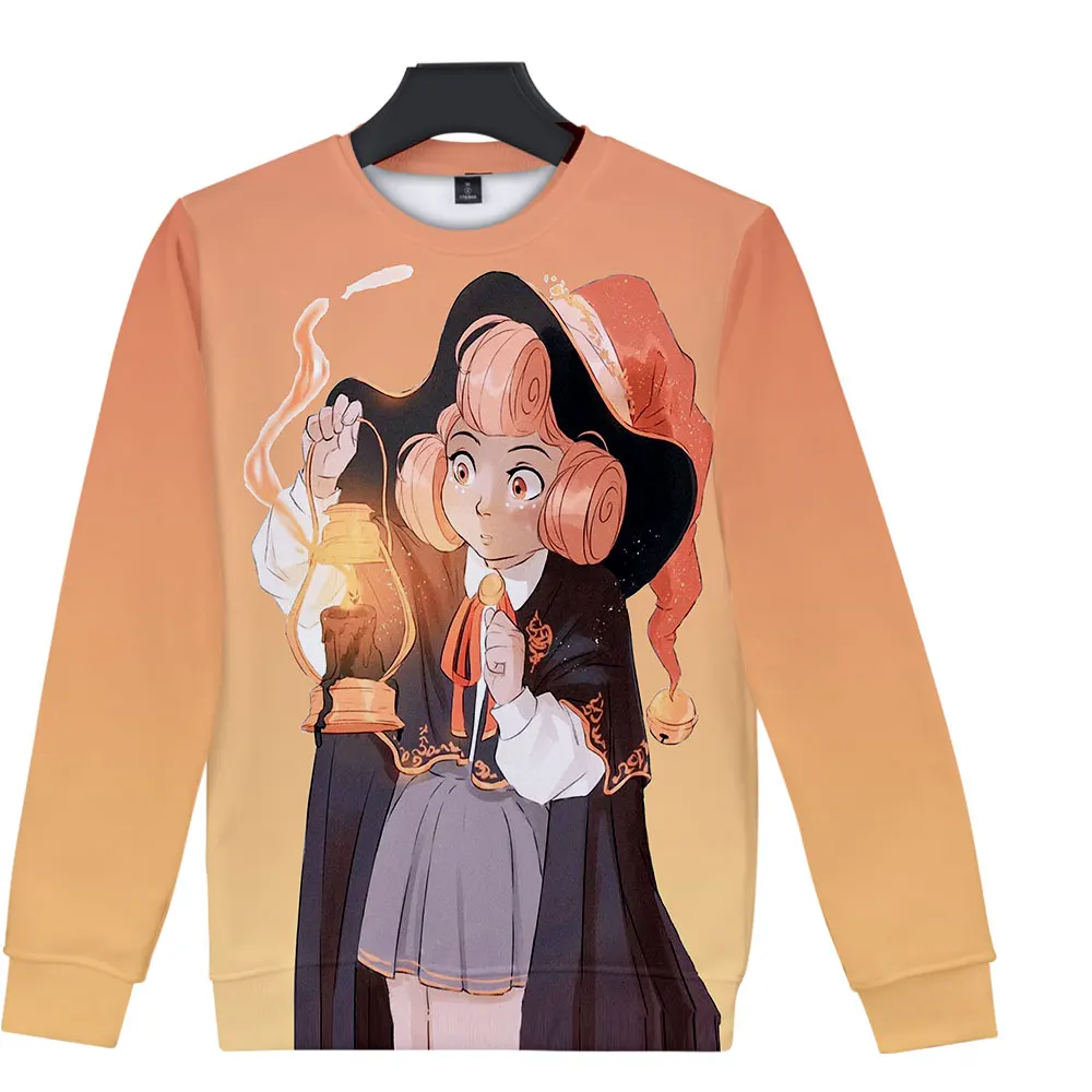 

Lianshuo 2022 Spring and Autumn Women's Round Neck Long-sleeved Sweater Bottoming Sweater Anime Fashion Dawn Witch All-match Top