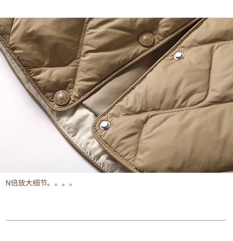 Thin Top Fashion Design Casacos De Inverno Feminino  90%  White Duck Down  Vintage  Autumn/Winter  Covered Button