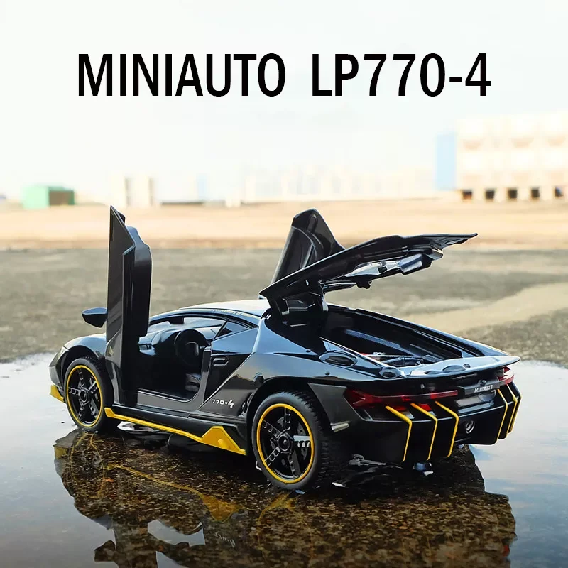 

Автомобиль Lambos LP750 1:32, модель спортивного автомобиля из сплава, литой звук, Супер гоночный подъемный хвост, популярный автомобиль, колесо дл...