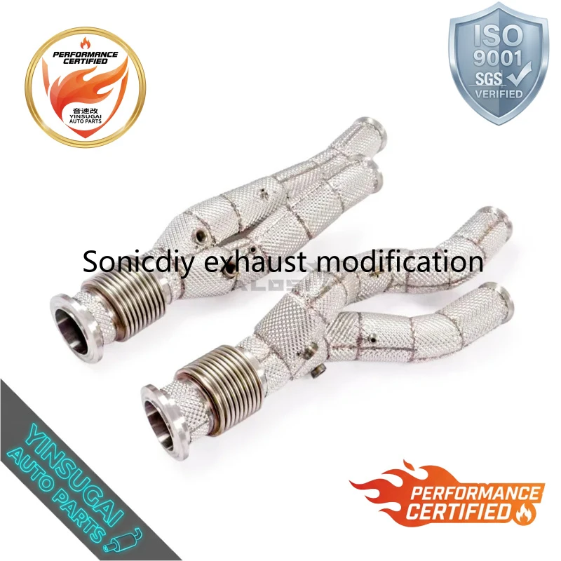 Фото Выхлопной коллектор Extreme Power Sonicdiy для Aventador LP740 V12, 1.5 мм, из нержавеющей стали SS304, с изоляцией, для тюнинга. №4