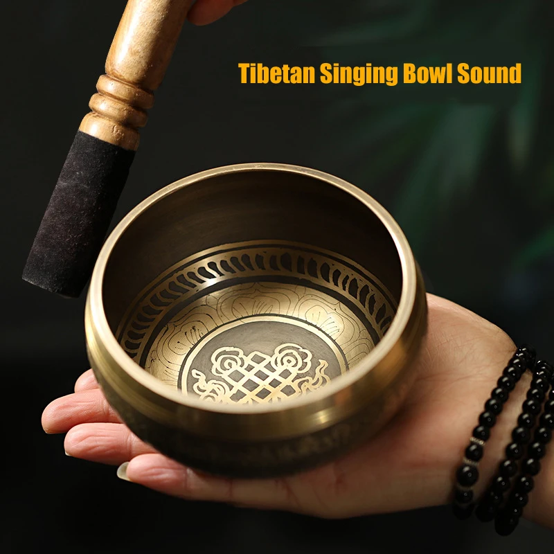 

Nepal Chanting Bowl Yoga Meditation Tibetan Singing Bowl Buddhism Sound Bowls Tibet Music Therapy Handmade Lucky Knot Inside