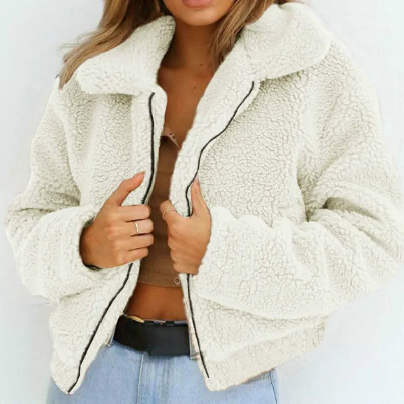 Autumn and Winter Elegant Short Ladies Faux Fur Coat 2023 New Fashion Warm Soft Casual Loose Zipper Coat Ladies Jacket Ladies