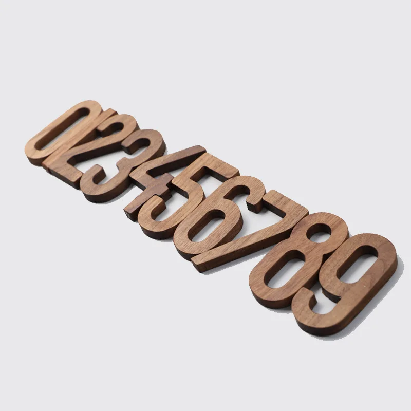 

Black Walnut Wooden Numbers 0-9 Solid Wood Craft for DIY Craft House Decoration