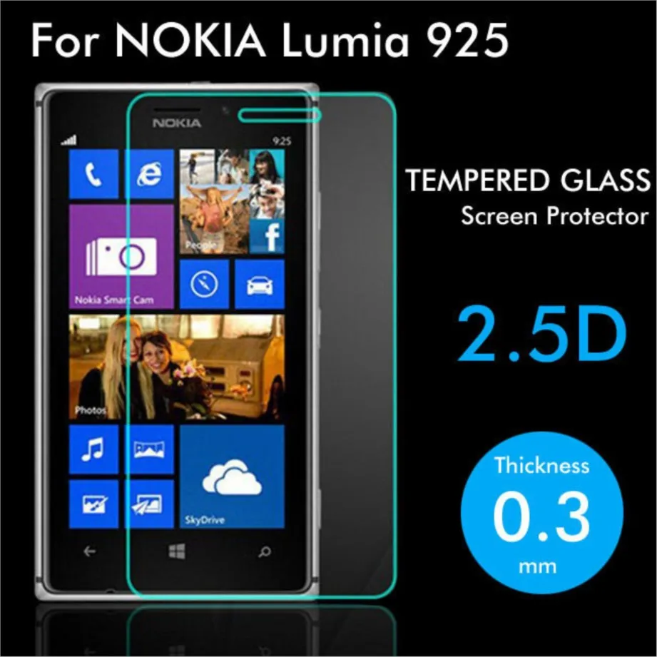 

0.26mm screen protector explosion-proof 2.5d 9h tempered glass film for nokia lumia 925 pelicula de vidro guard protection