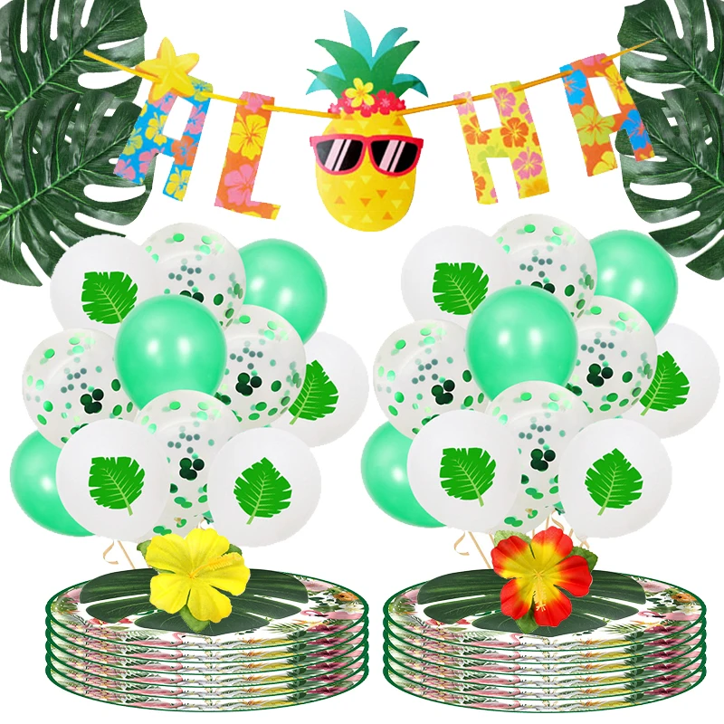 Гавайские искусственные тропические Пальмовые Листья летняя тематическая