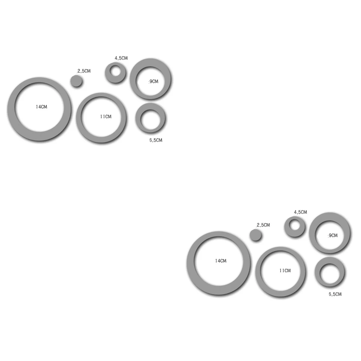 

2x DIY Acrylic Circles Removable Wall Stickers Murals Stcikers for Home Living Room Bedroom Decoration