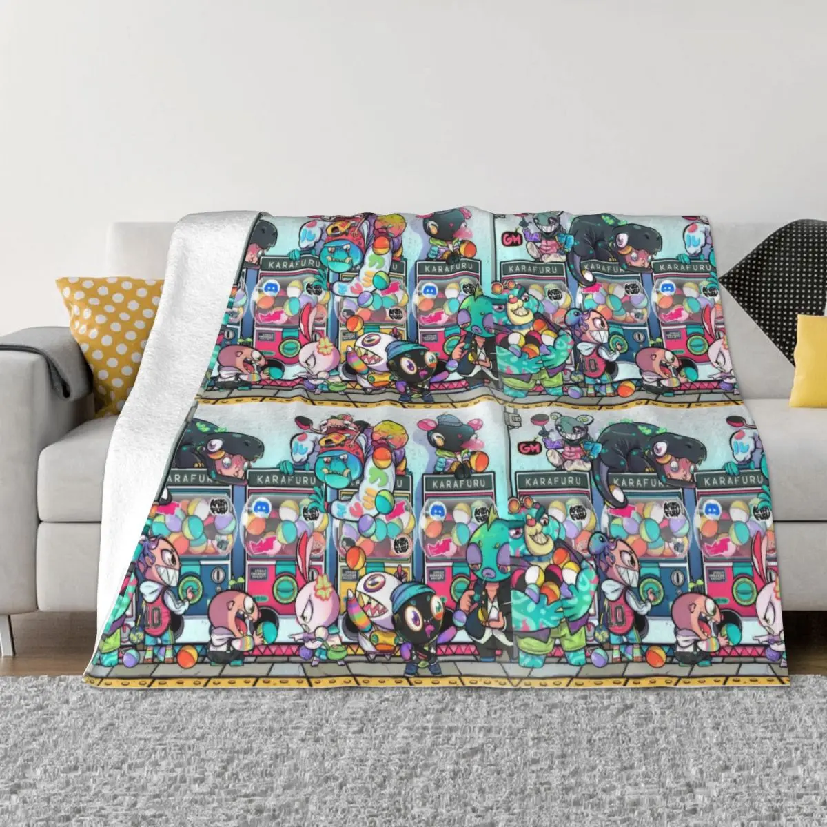 

Karafuru Art The Universe Characters Beatiful Painting Crow Blanket Flannel Around The Ball Cozy Soft FLeece Bedspread