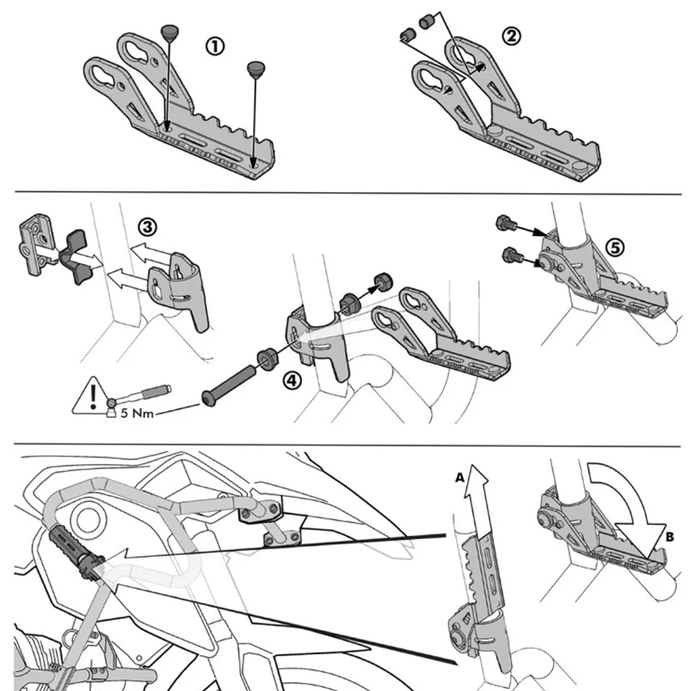 Для BMW R1200GS 2013-2019 R1250GS 2020 2021 R1200 R 1250 GS мотоциклетные шоссе Передние Подножки