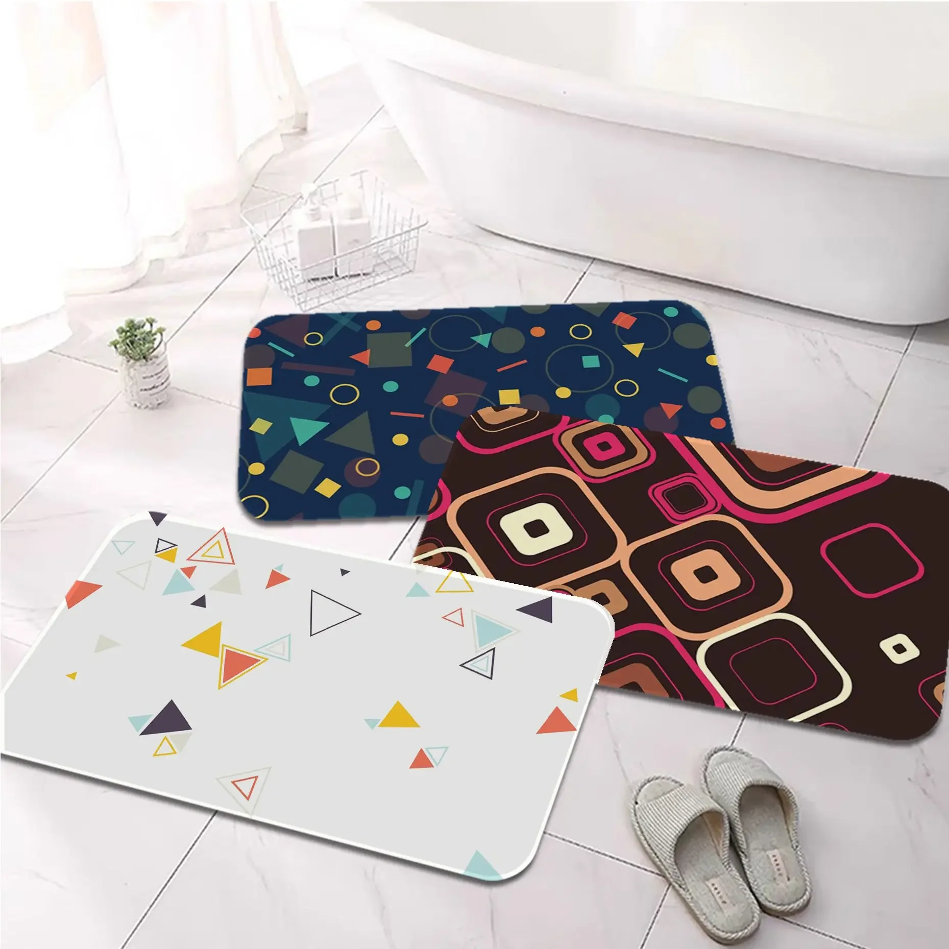 Фланелевый напольный коврик простой формы с принтом декоративный ковер для