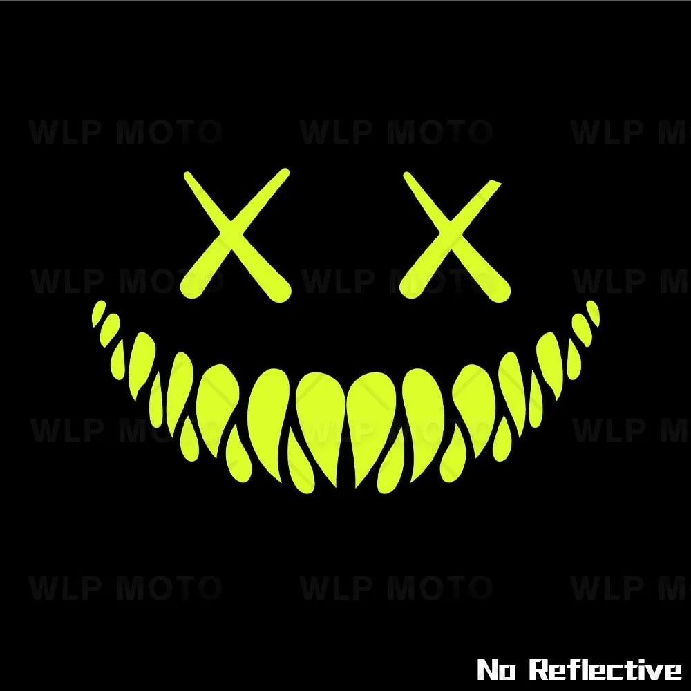 

Мотоцикл Дьявол улыбающееся лицо логотип наклейки украшения кузов автомобиля шлем передний клюв обтекатель светоотражающие наклейки ПВХ водонепроницаемый