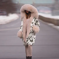 women faux mink fur collar arctic fleece parkas long camouflage jackets clothing winter coats female casual hooded coat overcoat