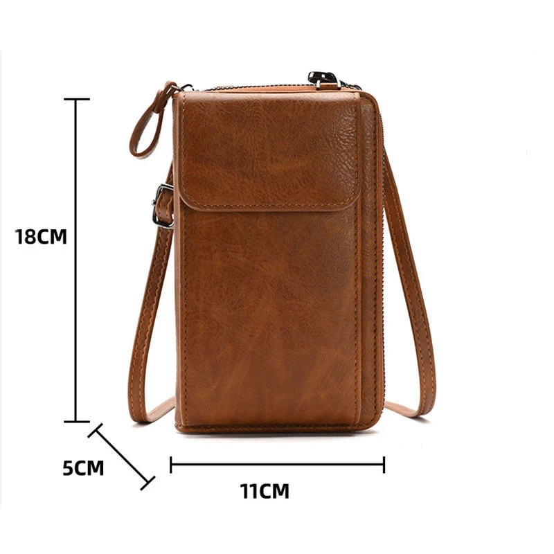 Strap Crossbody Shoulder Bag Fashion Universal PU Phone Bag Outdoor Multifunctional Women's Bag Mobile Wallet Card Holder New