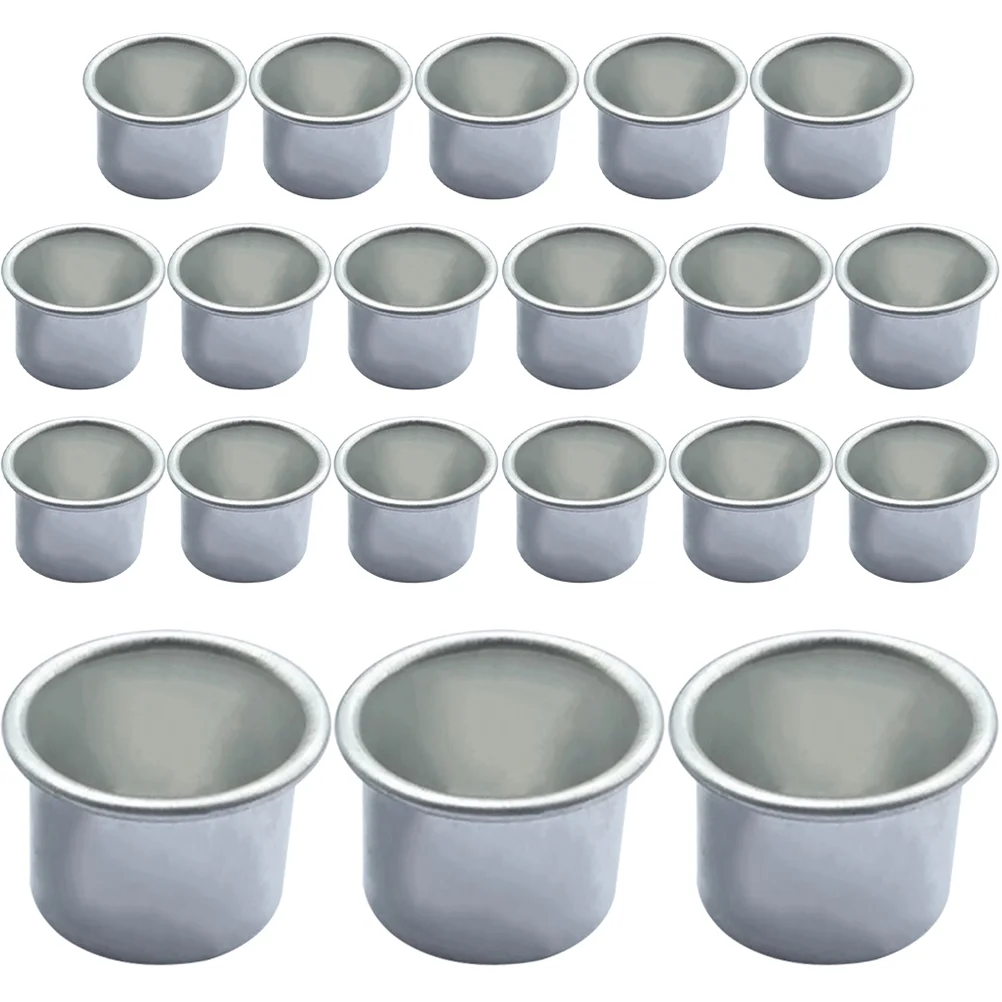 

20Pcs Aluminum Alloy Tealight Holder Empty Fragrance Cups Insert Container