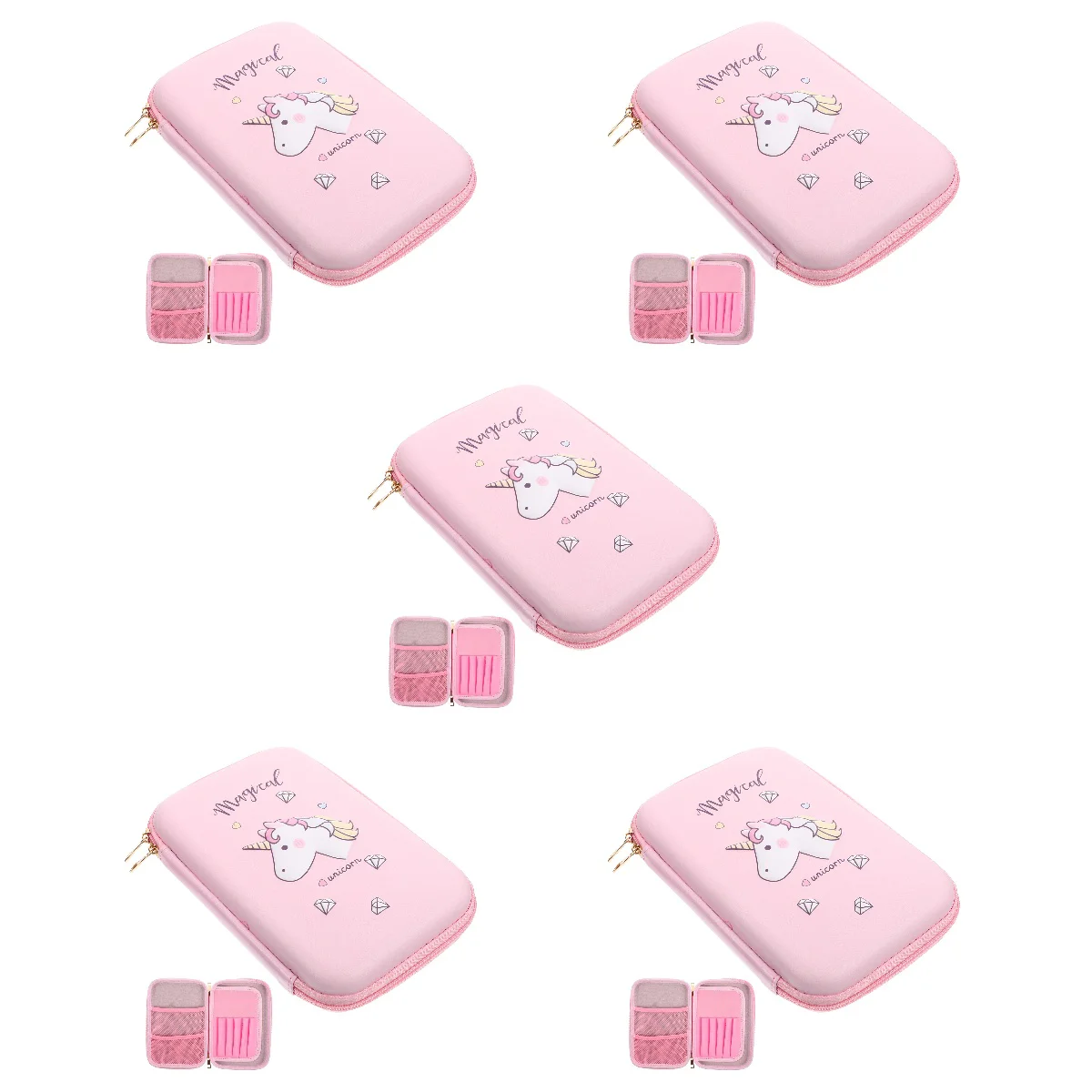 5pcs Large Capacity Stationery Case Handheld Stationery Case Convenient Bag Portable