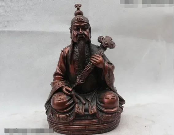 10-дюймовая китайская тибетская даосская народная бронзовая статуя Ру И Будды