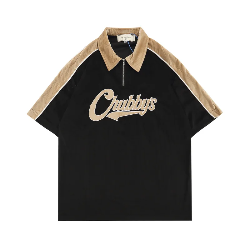 

Polo Shirt 2022 summer embroidered menswear street lovers loose lapel short-sleeved top
