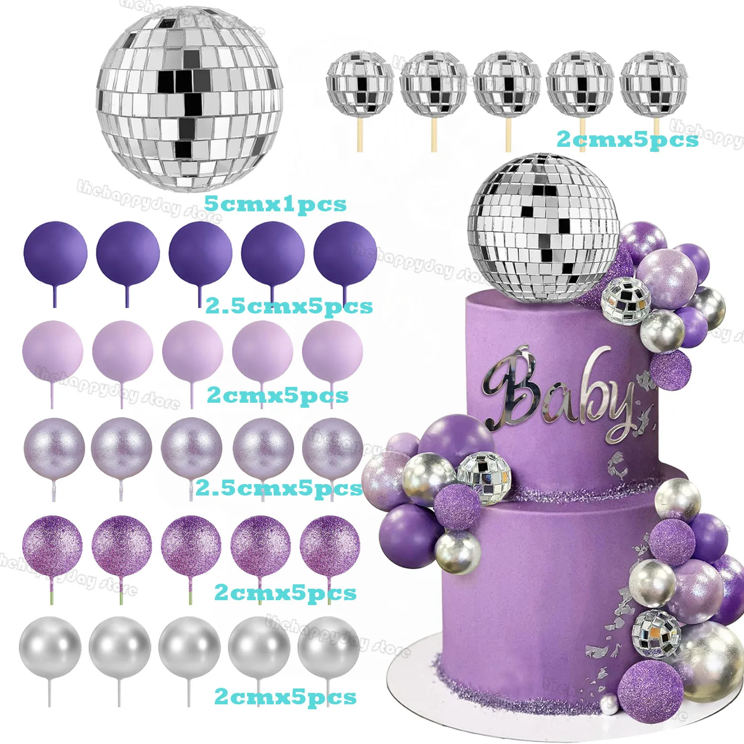 

Диско-шары для торта MicroPlush