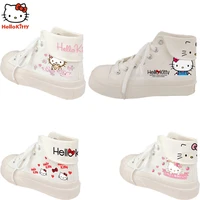 kawaii hello kitty cute new high top canvas shoes girls casual big toe shoes platform shoes fashion all match holiday gifts