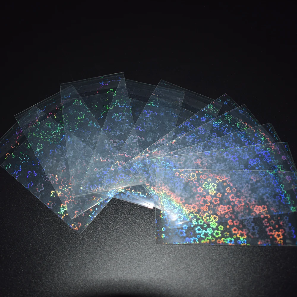 100pcs/lot Flower Small Cards Transparent Laser Clear Sleeves YGO MTG TCG Korea Idol Photo Protector Trading Shield Cover |