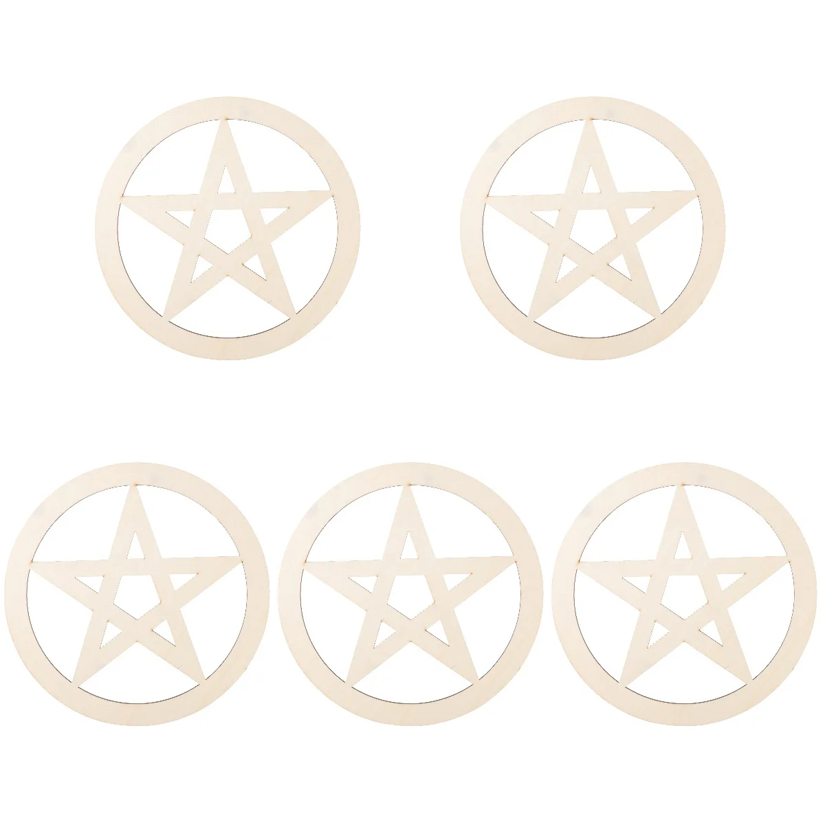 

5pcs Sacrifice Wooden Pentacle Pendant Wooden Altar Pentacle Ritual Ornament Altar Cup Coaster Supply