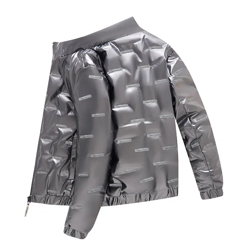 Men Outerwear Zipper Male Cotton Padded Coldproof Pockets Coat   Men Overcoat  Streetwear