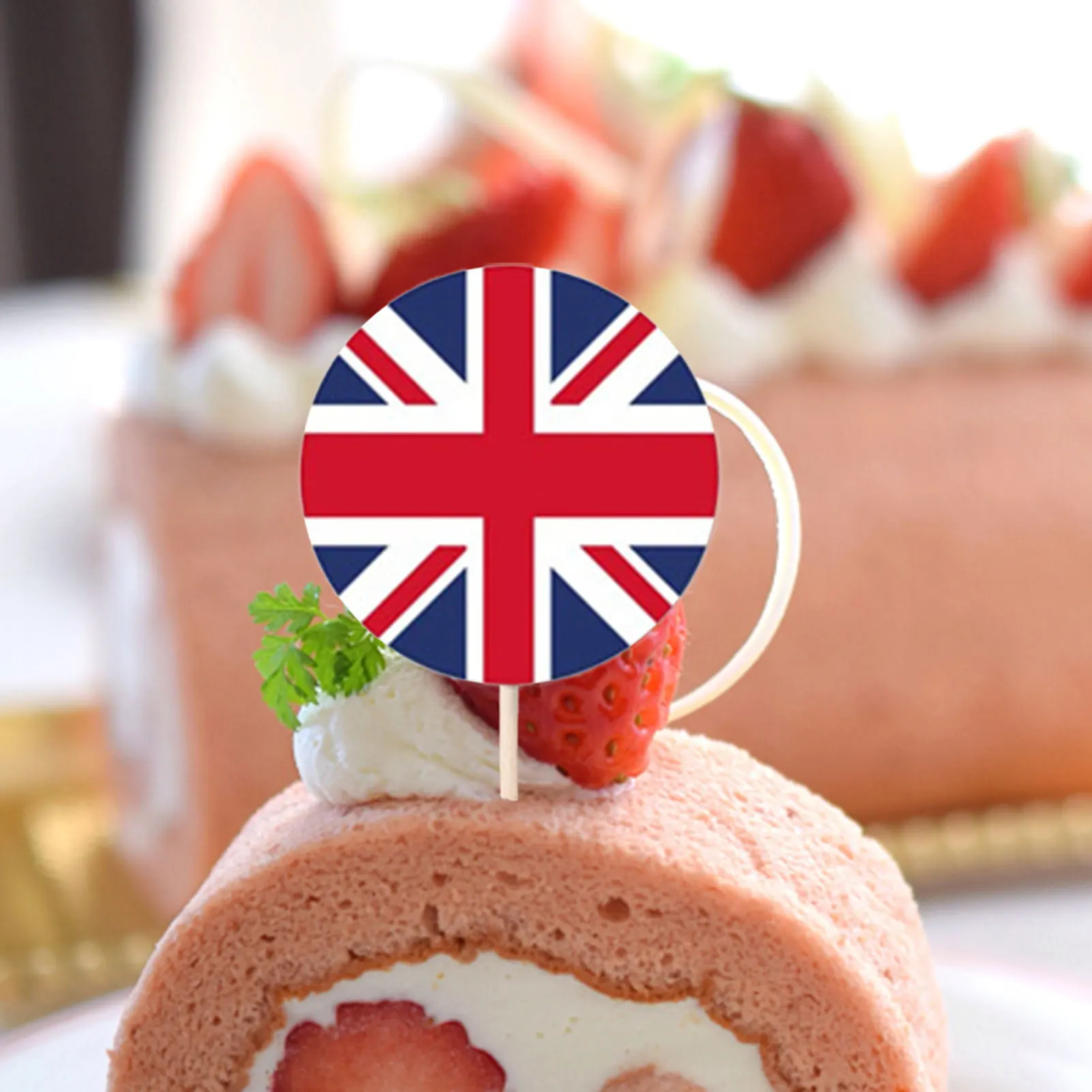 Украшения для торта Union Jack 10 шт. британский флаг силуэт королевы корона блестящие