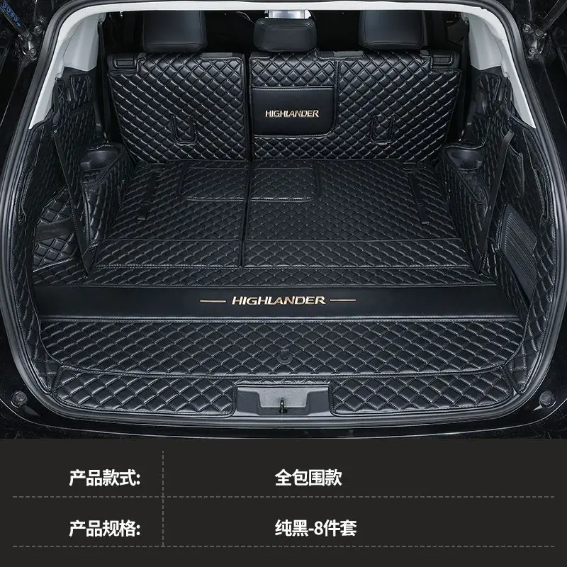 

Для Toyota Highlander 2024, коврик в багажник автомобиля на заказ, 7-местный гибридный топливный коврик с полным покрытием, водонепроницаемая внутренняя модификация