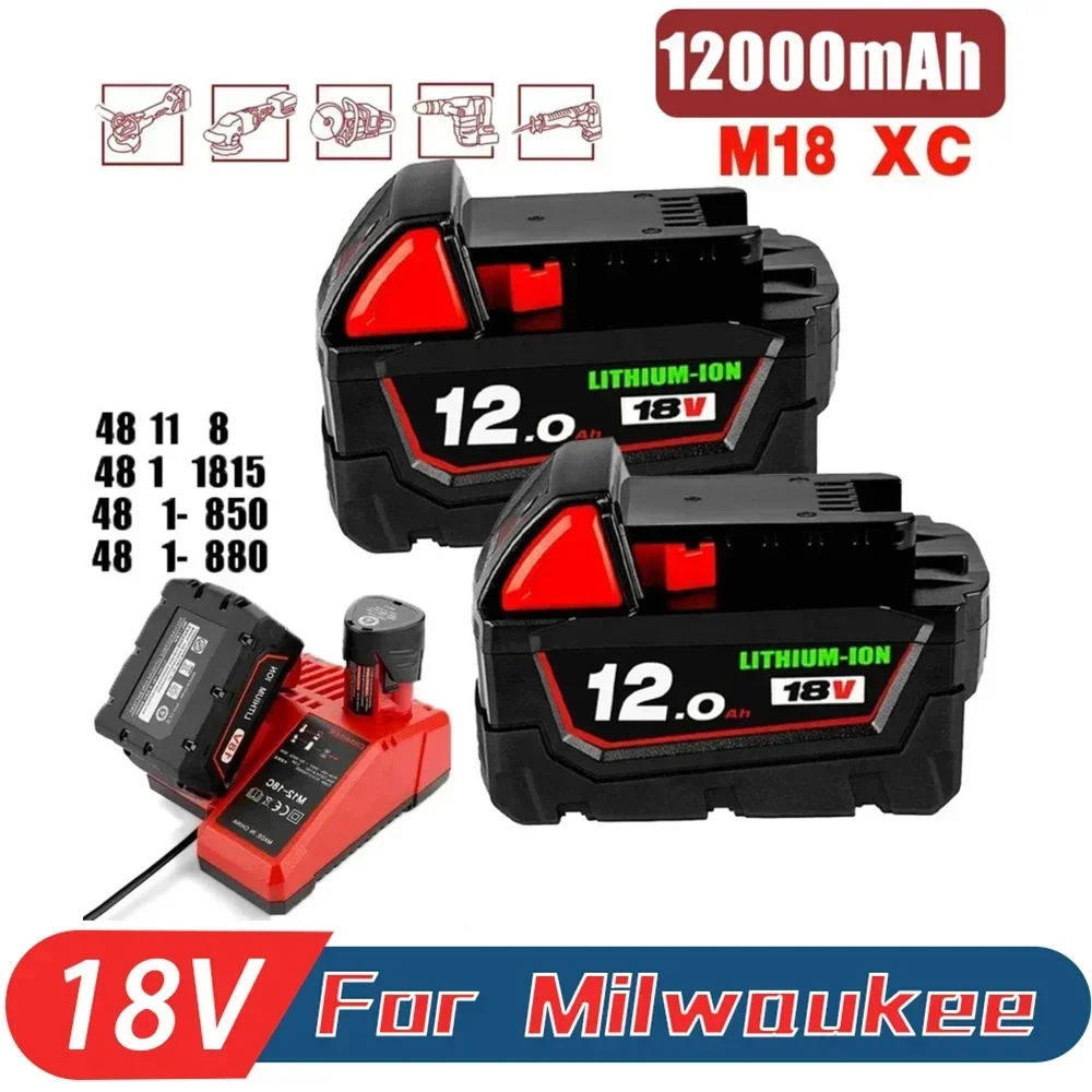 Оригинальный аккумулятор 18 В 12 0 Ач/9 Ач для Milwaukee M18 48-11-1815 48-11-1850 2604-22 2604-20 2708-22 2607-22