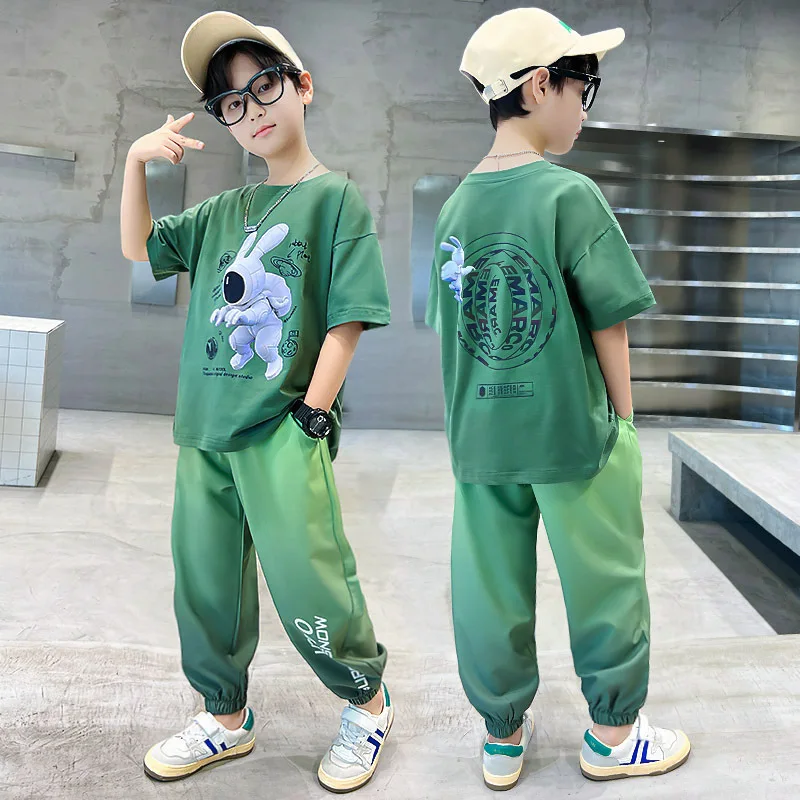 

Костюм спортивный хлопковый с шортами и рукавами для мальчиков 5-14 лет