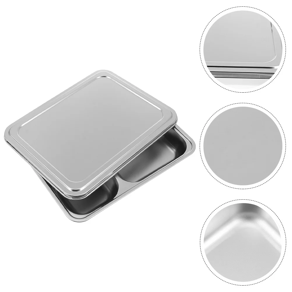 

Plate Tray Divided Plates Serving Controlportion Snack Dinner Platter Trays Losssteel Compartment Stainless Metal Dishes Dish