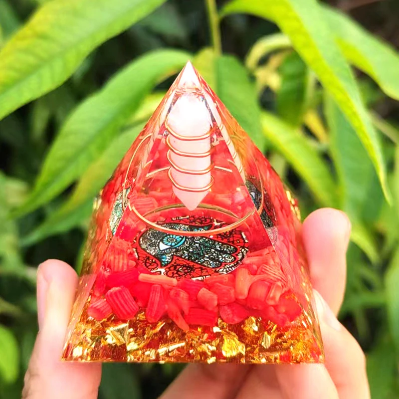 

Orgonite Pyramid Healing Crystals Energy Generator Natural Stone Pendulum Reiki Chakra Meditation Tool Home Room Decorations