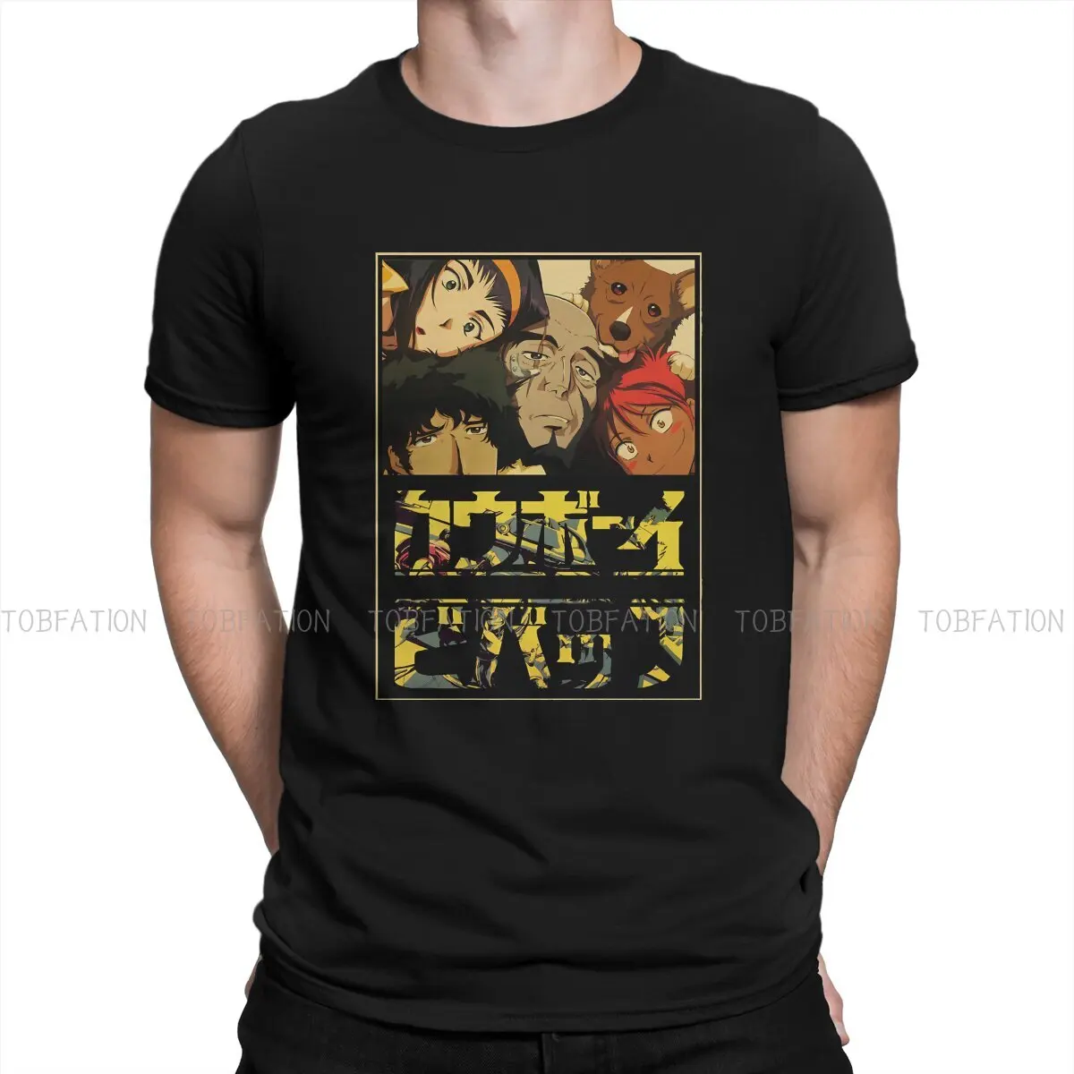 

Retro Hipster TShirts Cowboy Bebop Anime Male Graphic Fabric Tops T Shirt O Neck