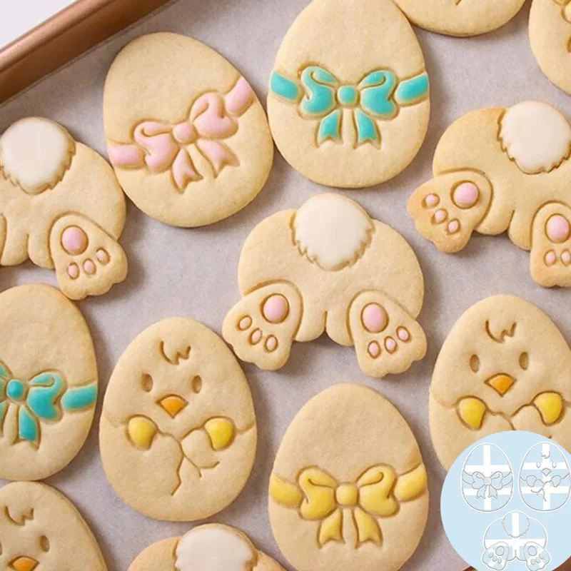 

Baking Tool Cartoon Chick Bunny Egg Cookie Maker Embosser Mold Easter Cookie Mould Baking Decorating Tools Kitchen Accessories